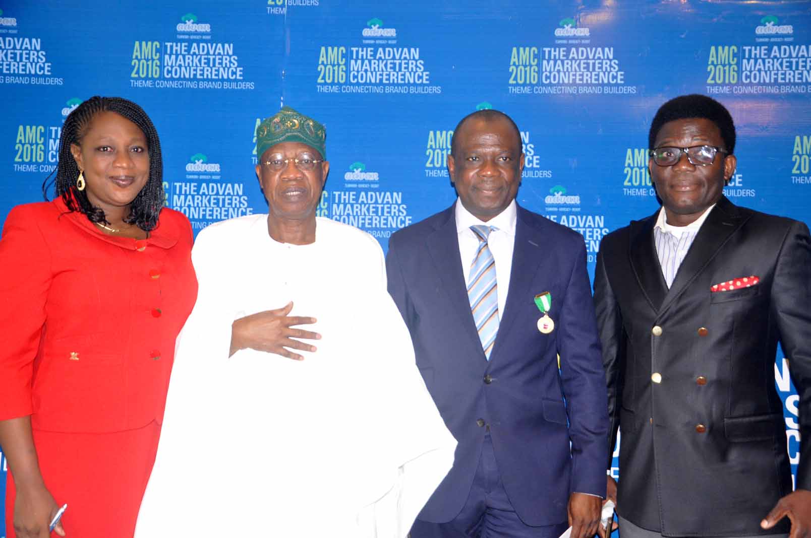From left: Mrs Ediri Ose-Ediale, Executive Secretary ADVAN, Alhaji Lai Mohammed, Hon Minister of Information and Culture, Mr David Okeme, President Advertisers Association Of Nigeria (ADVAN) and Mr Allen Ose-Ediale, CEO Shepherdfield Network at the 2016 Advertisers Association of Nigeria (ADVAN) Marketers Conference with the theme: Connecting Brand Builders held at Sheraton hotel Ikeja, Lagos.