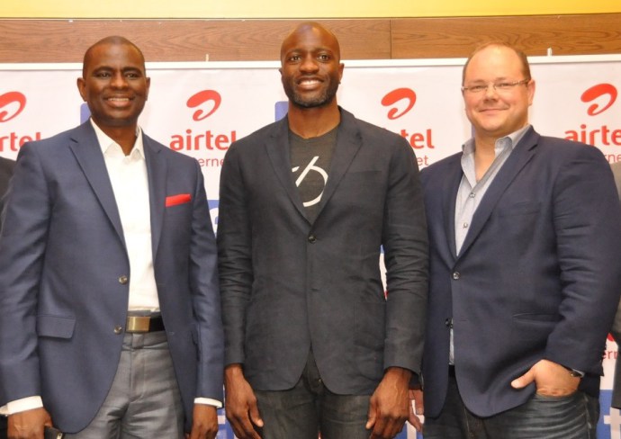 L-R: CEO, Airtel, Segun Ogunsanya Ime Archibong and Markku Makelainen