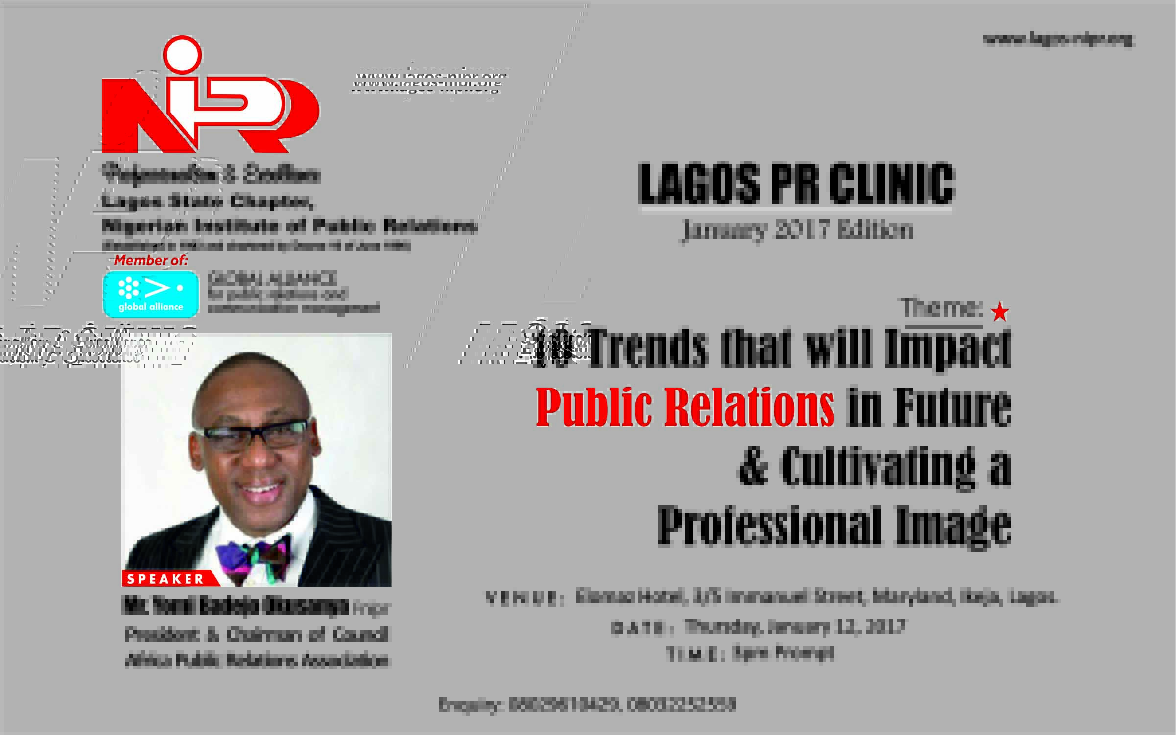 YBO To Speak At January Edition Of Lagos PR Clinic-marketingspace.com.ng