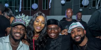 2Face, Ufuoma Ilesanmi, Tayo Sonuga and Banky W sharing the thrill-marketingspace.com.ng