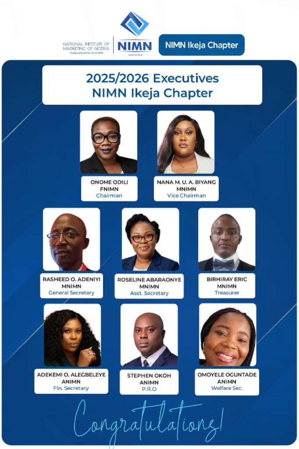 NIMN Ikeja Chapter Elects New Executive Council To Deepen Excellence In Marketing Practice -marketingspace.com.ng