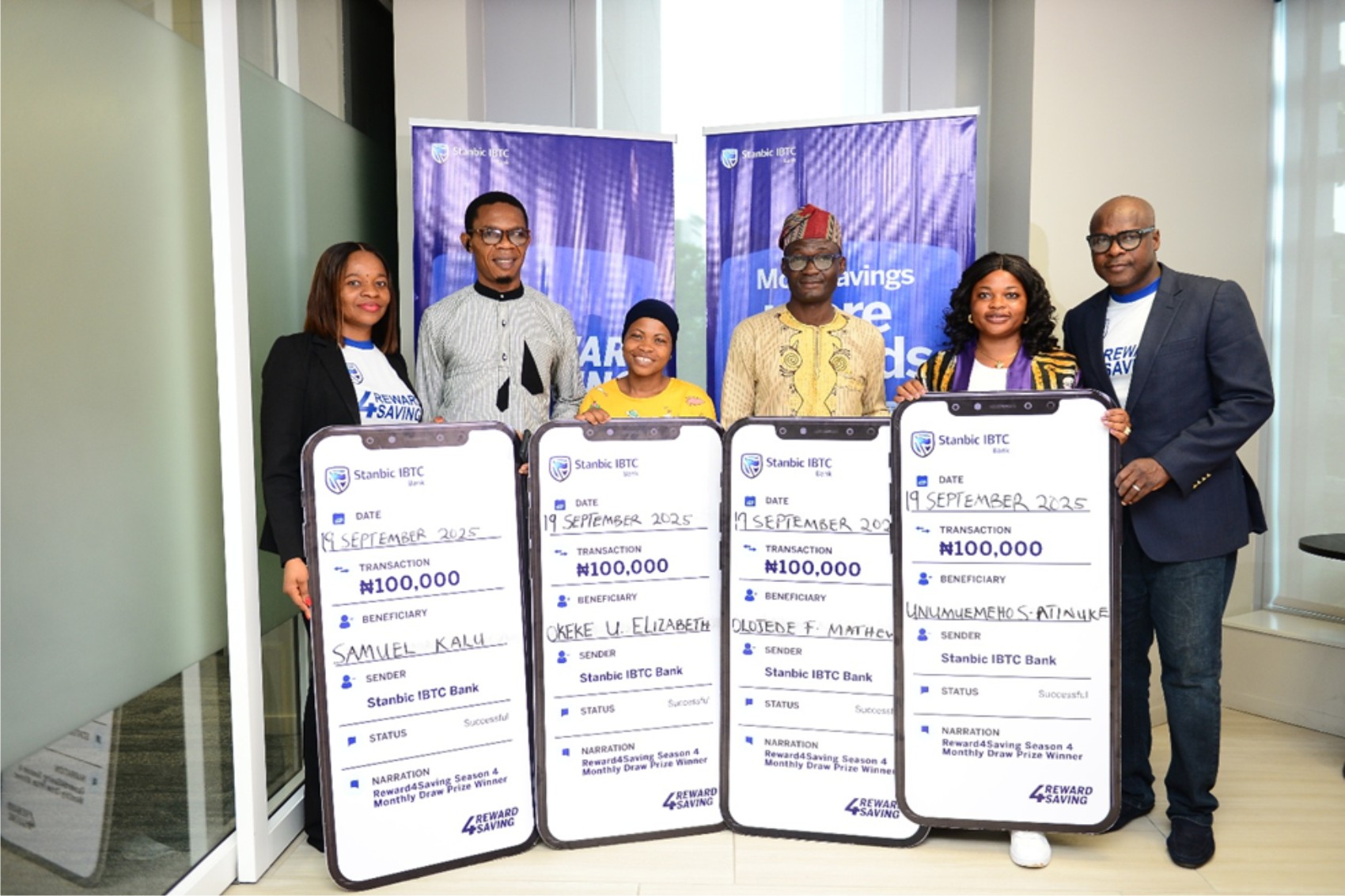 Stanbic IBTC Bank Celebrates 70 Loyal Customers In The Reward4Saving Promo 4.0 -marketingspace.com.ng