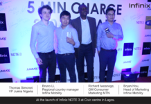 Infinix Unveils 5 minutes fast charge smartphone ‘NOTE 3’ in Nigeria, partners JUMIA, MTN Infinix Unveils 5 minutes fast charge smartphone ‘NOTE 3’ in Nigeria, partners JUMIA, MTN-marketingspace.com.ng
