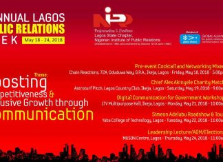 Lagos Chapter Unveils Lagos PR Week 2018 Programmes Lagos Chapter Unveils Lagos PR Week 2018 Programmes-marketingspace.com.ng