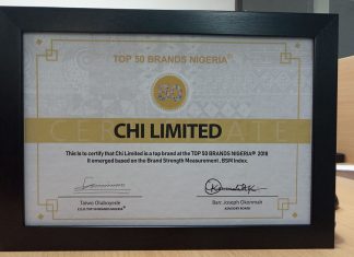 CHI Limited Bags Top 50 Brands Nigeria Award CHI Limited Bags Top 50 Brands Nigeria Award-marketingspace.com.ng