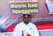 Ajadi Honoured With Icon Of A New Nigeria Award-marketingspace.com.ng