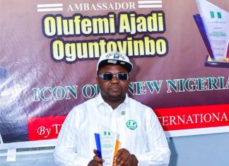 Ajadi Honoured With Icon Of A New Nigeria Award Ajadi Honoured With Icon Of A New Nigeria Award-marketingspace.com.ng