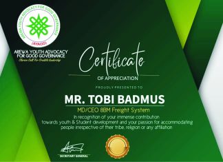 AYAGG Recognizes Tobi Badmus, CEO And Founder Of 8BM, As An Icon Of Youth Inspiration AYAGG Recognizes Tobi Badmus, CEO And Founder Of 8BM, As An Icon Of Youth Inspiration-marketingspace.com.ng